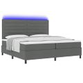 vidaXL Posteľ s pružinovým rámom s LED Tmavo šedá 200 x 200 cm látka