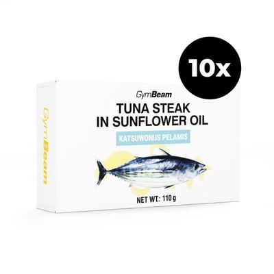Steak z tuniaka v slnečnicovom oleji - GymBeam, 10 x 110 g