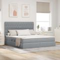 vidaXL Postel s úložným prostorem a matrací Svetlosivá 160 x 200 cm