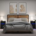 vidaXL LED nočný stolík 2 ks Čierny dub 38 x 34 x 61 cm