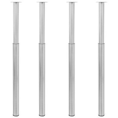 vidaXL Teleskopické stolové nohy 4 ks nerezová oceľ 710 mm-1100 mm