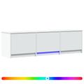 vidaXL TV skriňa s LED 140 x 34 x 40 cm Biely Konštruované drevo