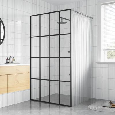 vidaXL Sprchová zástena walk-in, priehľadné tvrdené sklo 118x190 cm