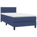 vidaXL Posteľný rám boxsping s matracom modrý 80x200 cm látka