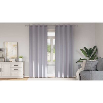 vidaXL Záclony na zatemnenie s krúžkami 2 pcs Metalická šedá