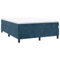 vidaXL Posteľný rám s boxspringom tmavomodrý 140x200 cm zamat