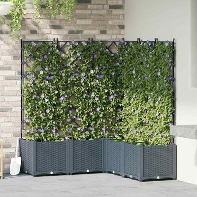 vidaXL Záhradný kvetináč 5 pcs Svetlo šedá 120 x 120 x 143 cm Plast