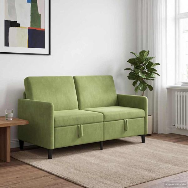 vidaXL Sofa s úložným priestorom Svetlo zelená 152 x 78 x 87 cm