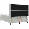 vidaXL Posteľ s pružinovým rámom s LED Svetlosivá 160 x 200 cm Zamat