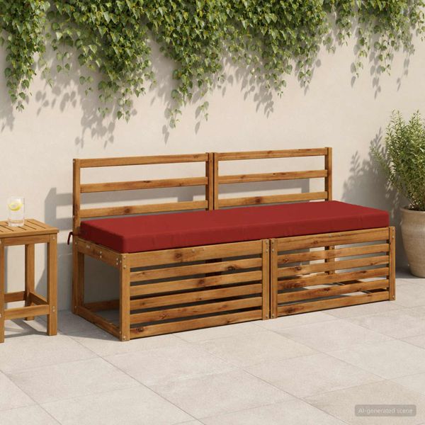 vidaXL Vankúš na lavičku SOEST 100% polyester Červená 140 x 50 x 8 cm