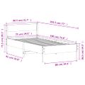 vidaXL Posteľ bez matraca voskovo hnedá 75x190 cm masívna borovica