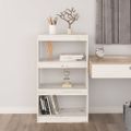 vidaXL Knižnica/deliaca stena biela 60x30x103,5 cm masívna borovica