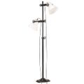 vidaXL Stojanová lampa s 2 tienidlami biela E27 liatina železa