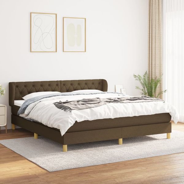 vidaXL Boxspring posteľ s matracom tmavohnedá 160x200 cm látka
