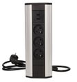 Povrchová zásuvka, rohové puzdro ORNO OR-AE-1360, 3x zásuvka, 2x USB, čierno-strieborná farba, kábel 1,8 m Povrchová zásuvka, rohové puzdro ORNO OR-AE-1360, 3x zásuvka, 2x USB, čierno-strieborná farba, kábel 1,8m