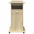 vidaXL Rečnícky pult kolieska zásuvka dub sonoma 55x55x107cm kom.drevo