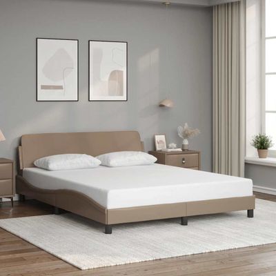 vidaXL Rám postele Dover kapučínový 160x200 cm umelá koža