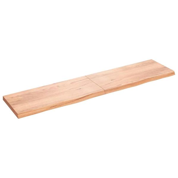 vidaXL Stolová doska bledohnedá 220x50x(2-6) cm ošetrený masívny dub