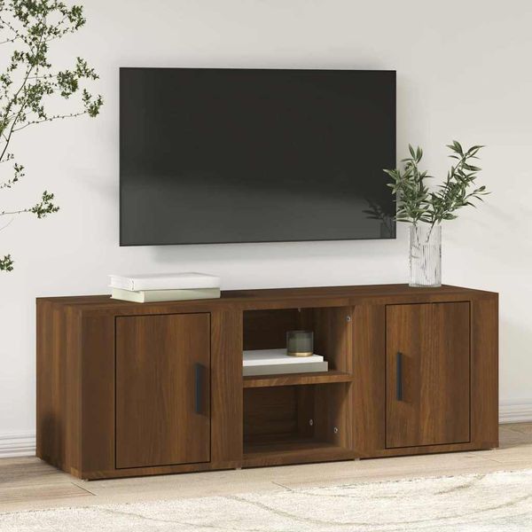 vidaXL TV skrinka hnedý dub 100x35x55 cm spracované drevo