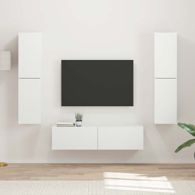 vidaXL Zostava TV skriniek 6 pcs Biela Kompozitné drevo