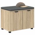 vidaXL Predsieňová lavica s vankúšom Sonoma dub 60 x 38 x 46 cm