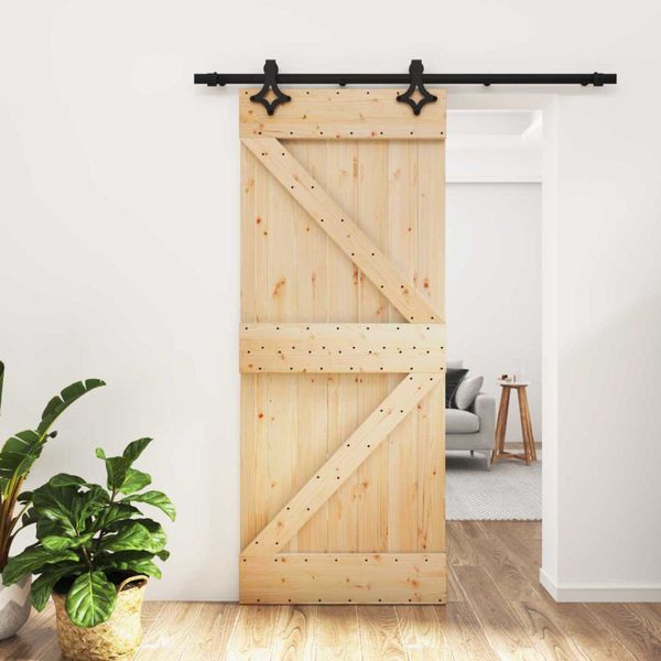 vidaXL Posuvné dvere Prírodná a čierna 85 x 210 cm