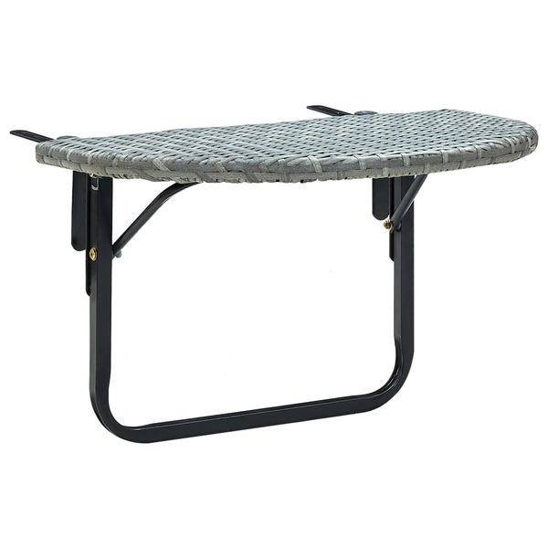 vidaXL Stolík na balkón sivý 60x60x40 cm polyratanový