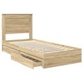 vidaXL Úložná posteľ Sonoma dub 75 x 190 cm Kompozitné drevo