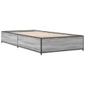 vidaXL Posteľný rám sivý sonoma 90x190 cm kompozitné drevo a kov