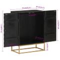vidaXL Komoda čierna 55x34x75 cm masívne mangovníkové drevo a železo
