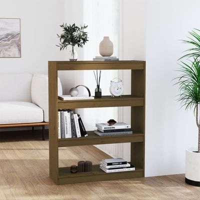 vidaXL Knižnica/deliaca stena medová 80x30x103,5 cm masívna borovica