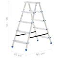 vidaXL 5-stupňový hliníkový obojstranný rebrík 113 cm
