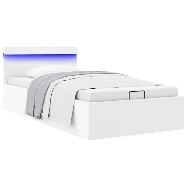 vidaXL Hydraulický posteľný rám+úložný priestor, LED, 90x200 cm