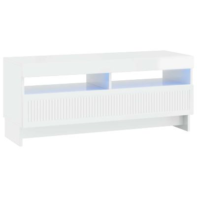 vidaXL LED TV kabinet Biela s vysokým leskom Kompozitné drevo