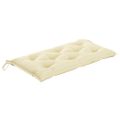 vidaXL Záhradná lavička, krémovo biela podložka 112 cm, tíkový masív
