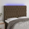 vidaXL Čelo postele s LED tmavohendé 160x7x118/128 cm látka