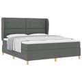 vidaXL Posteľ s pružinovým rámom Tmavo šedá 200 x 180 cm látka