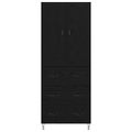 vidaXL Highboard Čierny dub 69,5 x 34 x 180 cm Kompozitné drevo