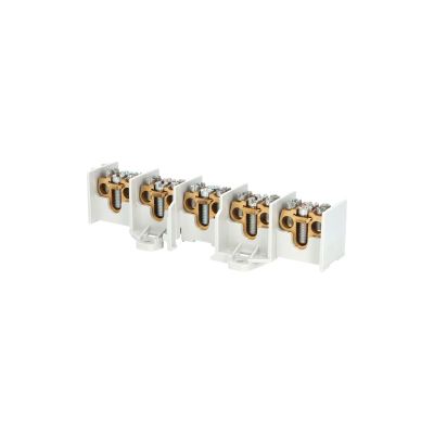 Svorkovnice stúpacia HAK/5/35/35 nekrytá, 100A, 5pól., na pól: 1x35mm2 a 2x35mm2, na DIN