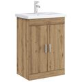 vidaXL Skriňa pod umývadlo do kúpeľne Dub artisan 56 x 37,5 x 81 cm