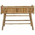 vidaXL Záhradný kvetináč s držiakom Prírodná 100 x 38 x 74 cm Bambus