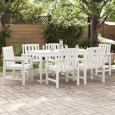 vidaXL Záhradná stolička 6 pcs Biela 65.5 x 59 x 88 cm Polyetylén