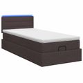vidaXL Ottoman posteľ s matracom a LED Tmavohnedá 80 x 200 cm Látka