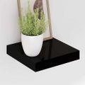 vidaXL Plávajúce nástenné police 2ks, lesklé čierne 23x23,5x3,8cm, MDF
