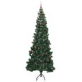 vidaXL Rohový umelý vianočný strom s 300 LED-i Zelená 240 cm PVC a kov