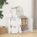 vidaXL Komoda biela 100x33x59,5 cm spracované drevo