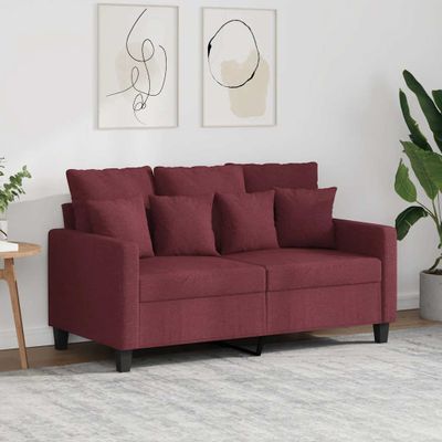 vidaXL 2-miestna pohovka vínovo-červená 120 cm látka
