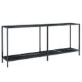 vidaXL Konzolový stolík čierny 180x35x75,5 cm tvrdené sklo