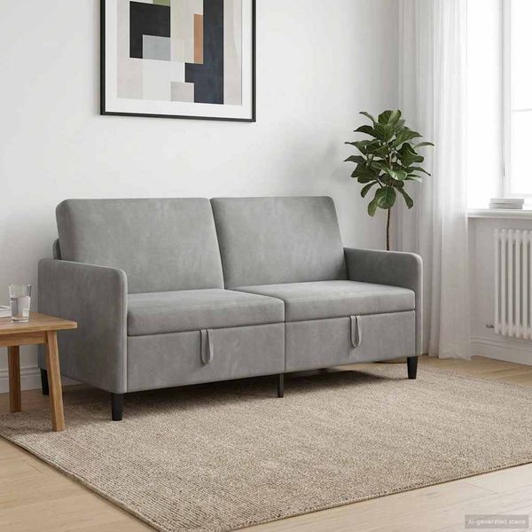 vidaXL Sofa s úložným priestorom Svetlosivá 172 x 78 x 87 cm Polyester