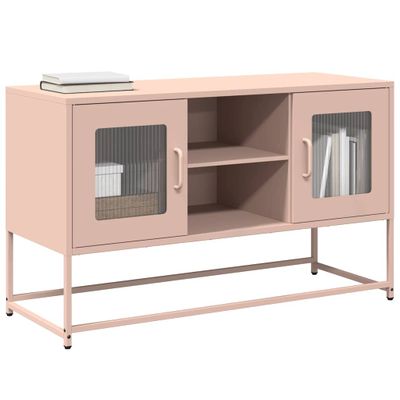 vidaXL TV skrinka ružová 100,5x39x60,5 cm oceľ